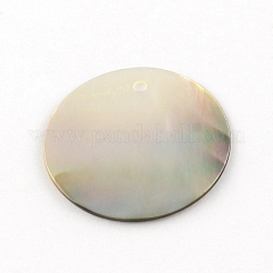 フラットラウンド黒のリップシェルのペンダント  ブラック  25x1.5~2mm  穴：1.5mm&nbsp;SHEL-R009-32