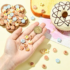 オペーク樹脂カボション  模造食品  ケーキとペストリー  ミックスカラー  12~14x12~13x6~8mm&nbsp;RESI-CJC0012-37A