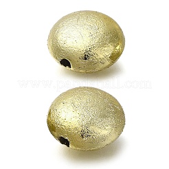UVメッキ CCB プラスチックビーズ  テクスチャー  フラットラウンド  シャンパンイエロー  16x8.5mm  穴：3mm&nbsp;X-CCB-D008-01G