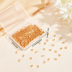 真鍮スナップオンベイル300個  ティアドロップ  18KGP本金メッキ  5.5x3.5x4mm  内径：4x2mm&nbsp;KK-BBC0003-69