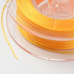 日本の環境に優しい染めフラット弾性クリスタルストリング  弾性ビーズ糸  ストレッチブレスレット作り用  フラット  オレンジ  0.6mm  約60m /ロール（65.62ヤード/ロール）&nbsp;EW-F005-0.6mm-08