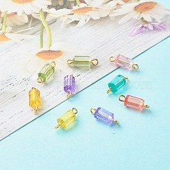 透明アクリルビーズリンク  多面カット  黄金の鉄のパーツと  ポリゴン  ミックスカラー  15x5mm  穴：2mm&nbsp;PALLOY-JF00822