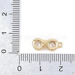 真鍮製マイクロパヴェキュービックジルコニアペンダント  14KGP本金メッキ  眼鏡  15x6x4.5mm  穴：1.4mm&nbsp;KK-A283-02B-G