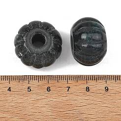 天然モスアゲート彫刻ビーズ  大きな穴カボチャビーズ  25x17~18mm  穴：7mm&nbsp;GG-CBA02C4-07D