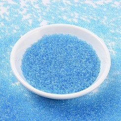 MIYUKIラウンドロカイユビーズ  日本製シードビーズ  11/0  （rr148)透明アクア  11/0  2x1.3mm  穴：0.8mm  約50000個/ポンド&nbsp;SEED-G007-RR0148