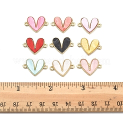 18色合金アクリルコネクタチャーム9個  ハートリンク  ゴールドカラー  ミックスカラー  15x20x2mm  穴：1.5mm  2個/カラー&nbsp;FIND-FS0004-33