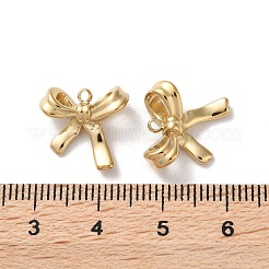 304ステンレススチールチャーム  ちょう結びのチャーム  14KGP本金メッキ  13.5x14.5x6mm  穴：1.5mm&nbsp;STAS-L022-395G-02