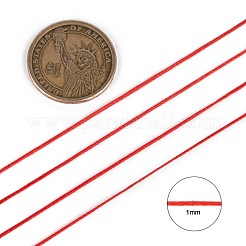 フラットワックスポリエステルコード  レッド  1x0.3mm  約284.33ヤード（260m）/ロール&nbsp;YC-K001-14