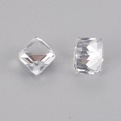 ガラス無穴ビーズ  多面カット  キューブ  ドリルなし  ミックスカラー  7.5x8.5x8.5mm  辺の長さ：6mm&nbsp;GLAA-F095-01