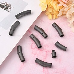 304ステンレススチール製バヨネット留め具  チューブ  艶消し  ガンメタ色  30.5x8x9mm  穴：6mm&nbsp;STAS-F131-30B