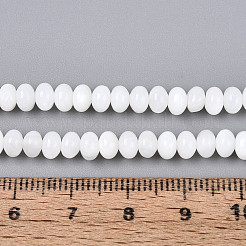 天然淡水シェルビーズ連売り  ロンデル  乳白色  4.5~5.5x3~4mm  穴：0.6mm  約114~115個/連  15.35~15.55インチ（39~39.5cm）&nbsp;SHEL-N038-30