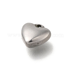 304ステンレススチールチャーム  ハートチャーム  変色防止  ステンレス鋼色  8x8x3.5mm  穴：0.8mm&nbsp;STAS-C119-16P