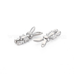 ラックメッキ合金ペンダント  カドミウムフリー＆ニッケルフリー＆鉛フリー  兎  プラチナ  22x9.5x4.5mm  穴：1mm&nbsp;PALLOY-S125-121P