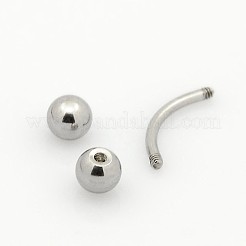 変色しにくい 316l サージカルステンレススチール製アイブロウリング  カーブバーベル  眉ピアスジュエリー  ステンレス鋼色  15x4x4mm  バーの長さ: 3/8