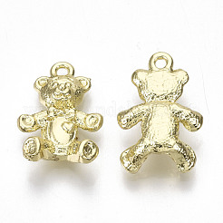 ラックメッキ合金ペンダント  カドミウムフリー＆鉛フリー  クマ  ライトゴールド  20.5x14x6mm  穴：1.6mm&nbsp;PALLOY-S132-123-RS