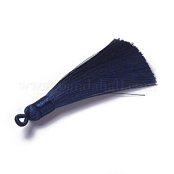 ポリエステルタッセルペンダント  プルシアンブルー  78~82x8mm  穴：2~4mm&nbsp;FIND-I009-B10