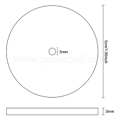 アクリル板  フラットラウンド  ブラック  50x3mm  穴：3mm&nbsp;DIY-BC0001-34A