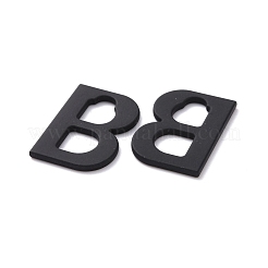 合金ペンダント  文字B  ブラック  27x19x2mm  穴：8~10x8~8.5mm&nbsp;FIND-G030-17