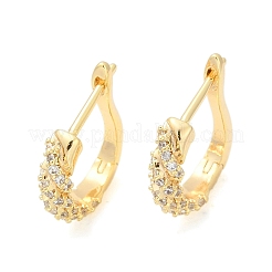 真鍮クリアキュービックジルコニアフープピアス  ツイスト  18KGP本金メッキ  14.5x3.5x14mm&nbsp;EJEW-Q016-15G