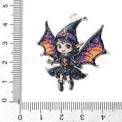 ハロウィンプリントアクリルパーツ  天使と妖精  41x36.5x2mm  穴：1.8mm&nbsp;MACR-I041-02C