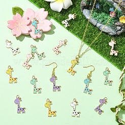 10本合金エナメルペンダント  キリンチャーム  ライラック  27x17x1mm  穴：2mm&nbsp;ENAM-YW0006-22A