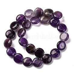 天然石アメジストビーズ連売り  フラットラウンド  16x6.5~7mm  穴：1.2mm  約25個/連  14.96~15.35インチ（38~39cm）&nbsp;G-C159-A08-01
