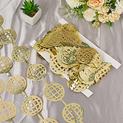 プラスチックレーザーディスコボールカーテン  スパンコールのきらめきの壁の背景  誕生日、結婚式、クリスマス、ベビーシャワーの装飾に。  ゴールド  2000x1000mm&nbsp;AJEW-WH20020-102A