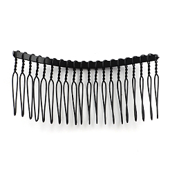 ヘアアクセサリーアイロンヘアコームパーツ  ブラック  38x73mm&nbsp;X-OHAR-Q043-15