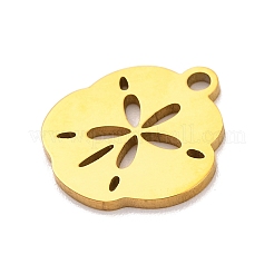 ステンレススチールチャーム201個  レーザー切断  花のチャーム  ゴールドカラー  13x12x1mm  穴：1.5mm&nbsp;STAS-U016-10G