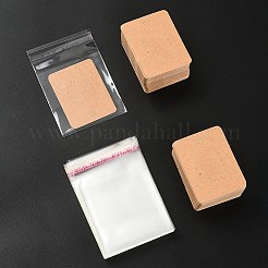 長方形の白紙イヤリングディスプレイカード50枚。  50個のoppセロハンバッグ付き  ゴールデンロッド  ディスプレイカード：6.7x5cm&nbsp;EDIS-YW0001-02