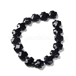 合成ブルーゴールドストーン青金砂石ビーズ連売り  多面カット  クロス  12~13x12~12.5x5~6mm  穴：1.4mm  約17個/連  8.27インチ（21cm）&nbsp;G-K357-C09-01