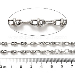 304ステンレススチール楕円リンクチェーン  ハンダ付け  ステンレス鋼色  6x4.5x1.5mm&nbsp;CHS-A016-26P-A