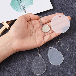 DIYダングルピアス作り  アクリルパーツ付き  304ステンレススチールの丸カンと真鍮のピアスフック  透明&nbsp;DIY-TA0002-65P