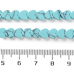 合成ターコイズビーズ連売り  ハート  6x6x3mm  穴：1mm  約69~71個/連  14.57''~14.96''（37~38センチメートル）&nbsp;G-M403-A29-02