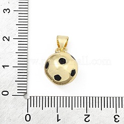 真鍮製エナメルペンダント  サッカーのチャーム  ゴールドカラー  15x11.5mm  穴：4.5x3.5mm&nbsp;KK-H296-02G