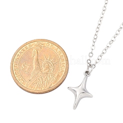 スター合金ペンダントネックレス  女性用真鍮アズキチェーンネックレス  プラチナ  16.65インチ（42.3cm）&nbsp;NJEW-JN05214-01