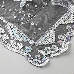 ムーンスター取り外し可能なポリエステルスパンコールショール  服飾材料  ブラック  1950x618x0.5mm&nbsp;AJEW-WH20072-44A