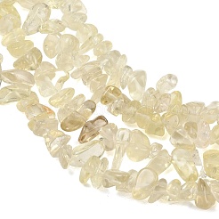 天然レモンクォーツ（加熱）ビーズ連売り  チップ  6.5~11x6.5~11x2.5~6mm  穴：1mm  30.71''~31.1''（78~79センチメートル）&nbsp;GG-NH0005-A01-01