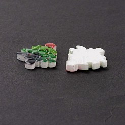 クリスマスをテーマにした不透明樹脂カボション  クリスマスツリー  グリーン  22.5x19.5x3.5mm&nbsp;CRES-P022-16