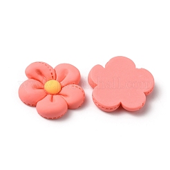 オペーク樹脂カボション  5  - 花びらの花  ライトコーラル  27x28.5x5.5mm&nbsp;RESI-WH0021-38B-02