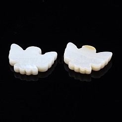 天然淡水シェルビーズ  ピジョン  ホワイトスモーク  17x13x3mm  穴：1mm&nbsp;SHEL-N026-76-01