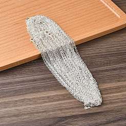 鉄アズキチェーンネックレス作り  カニカン付き  溶接されていない  銀  17-3/4インチ（45cm）&nbsp;MAK-YW0001-12