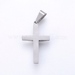 変色しにくい304ステンレススチールペンダント  クロス  ステンレス鋼色  32x20x5mm  穴：10x5mm&nbsp;STAS-H459-18P