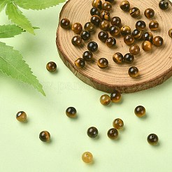 天然石タイガーアイビーズ連売り  グレードAB +  ラウンド  6mm  穴：1mm&nbsp;G-YW0001-56B