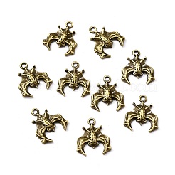 合金のチベット風チャーム  鉛フリー＆カドミウムフリー  バット  アンティークブロンズ  19.5x17x2.5mm  穴：1.8mm  約300個/500g&nbsp;TIBE-N010-04AB-NR