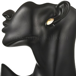 貝殻のスタッドピアス  半円  女性用304ステンレススチールスタッドピアス  ステンレス鋼色  11~14x13~15mm&nbsp;EJEW-JE07325