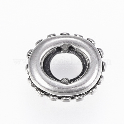 316サージカルステンレススチールスペーサービーズ  ロンデル  アンティークシルバー  8x7x3.5mm  穴：3x4mm&nbsp;STAS-A033-024AS