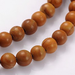 天然石ビーズ連売り  木製レースストーン木製ジャスパー  ラウンド  4mm  穴：0.8mm  約86個/連  15~16インチ&nbsp;X-GSR4mmC050