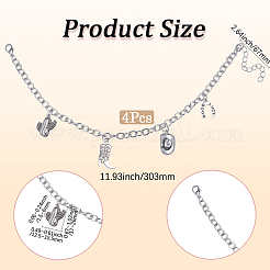 合金ブーツストラップチェーン  カニカン付き  靴の装飾  プラチナ  303mm&nbsp;AJEW-WH20048-23P