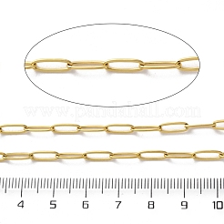 304ステンレススチールペーパークリップチェーン  ハンダ付け  スプールで  イオンプレーティング（ip）  18KGP本金メッキ  10x3x0.5mm  約32.81フィート（10m）/ロール&nbsp;CHS-R020-06G-03